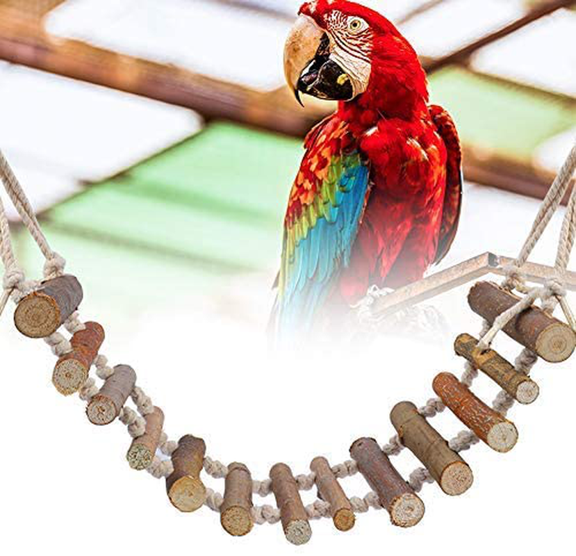 Rope Ladder Bird Toy, Bird Ladder Rope, Naturals Rope Wooden Ladder Bird Toy Swing Ladder Toy for Parrots Pet Hamster Bird Bird Parrot Toys Ladders Swing Chewing Toys Hanging Pet Bird Cage Accessories Animals & Pet Supplies > Pet Supplies > Bird Supplies > Bird Ladders & Perches Yosooa   