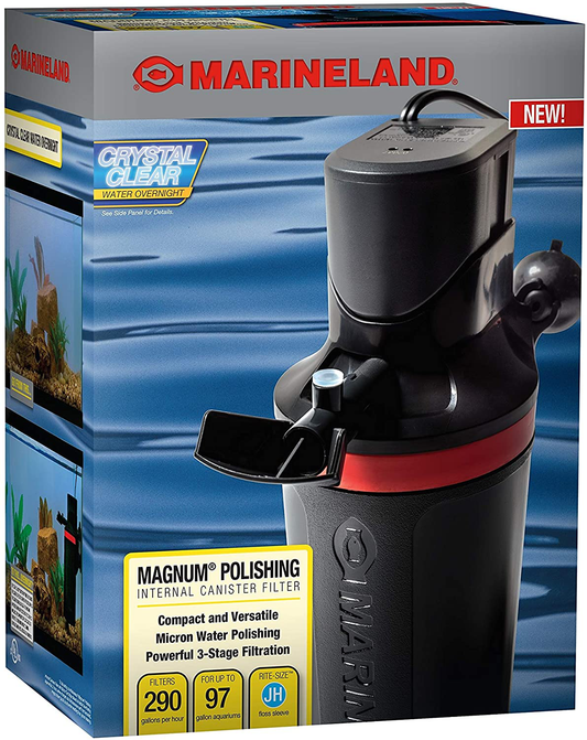 Marineland Magnum Polishing Internal Canister Filter, for Aquariums up to 97 Gallons, 10.5 in (ML90770-00)