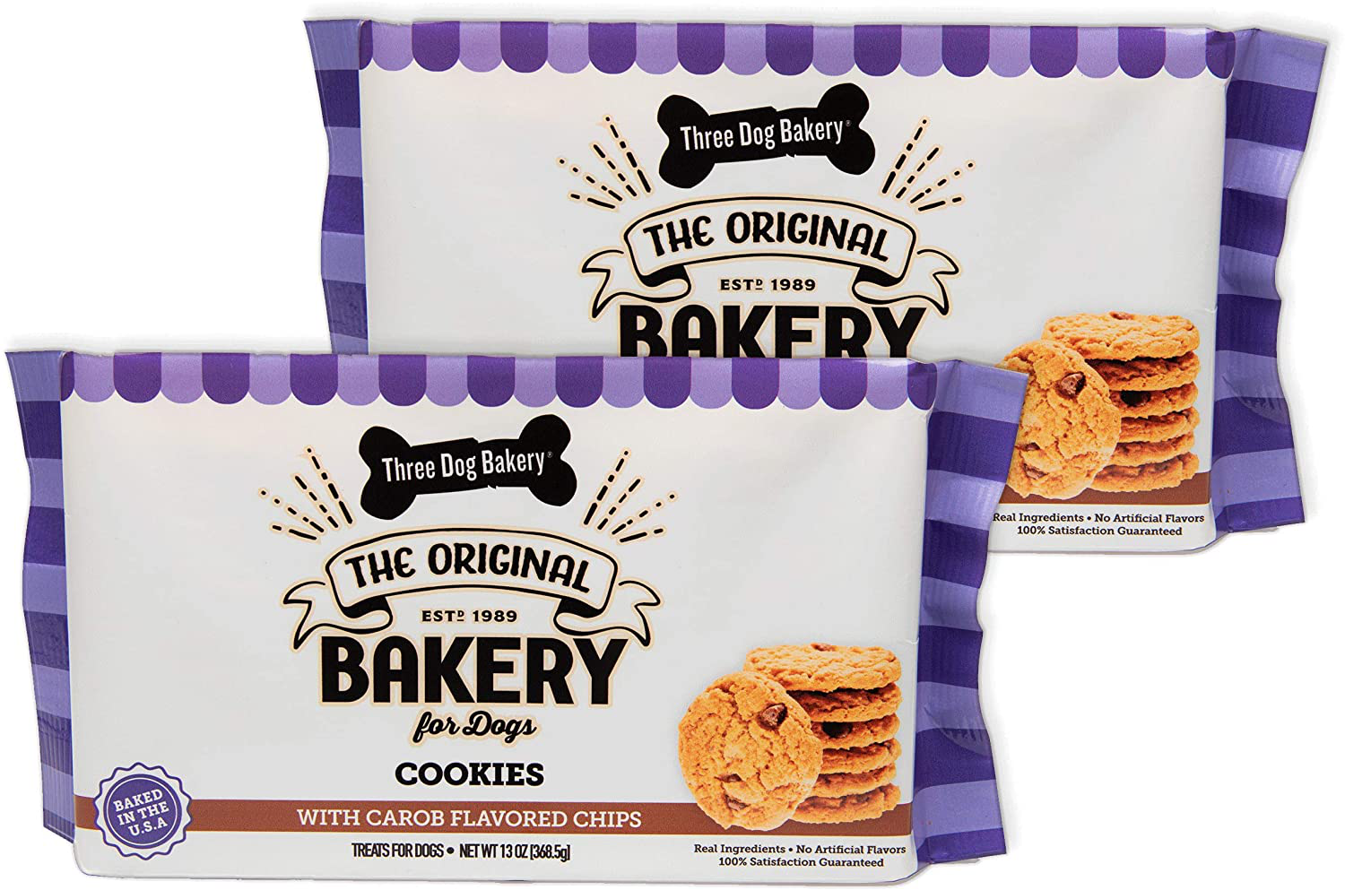 Three Dog Bakery Cookies with Carob Flavored Chips, Premium Treats for Dogs Animals & Pet Supplies > Pet Supplies > Dog Supplies > Dog Treats Three Dog Bakery Carob 13 Ounce (Pack of 2) 