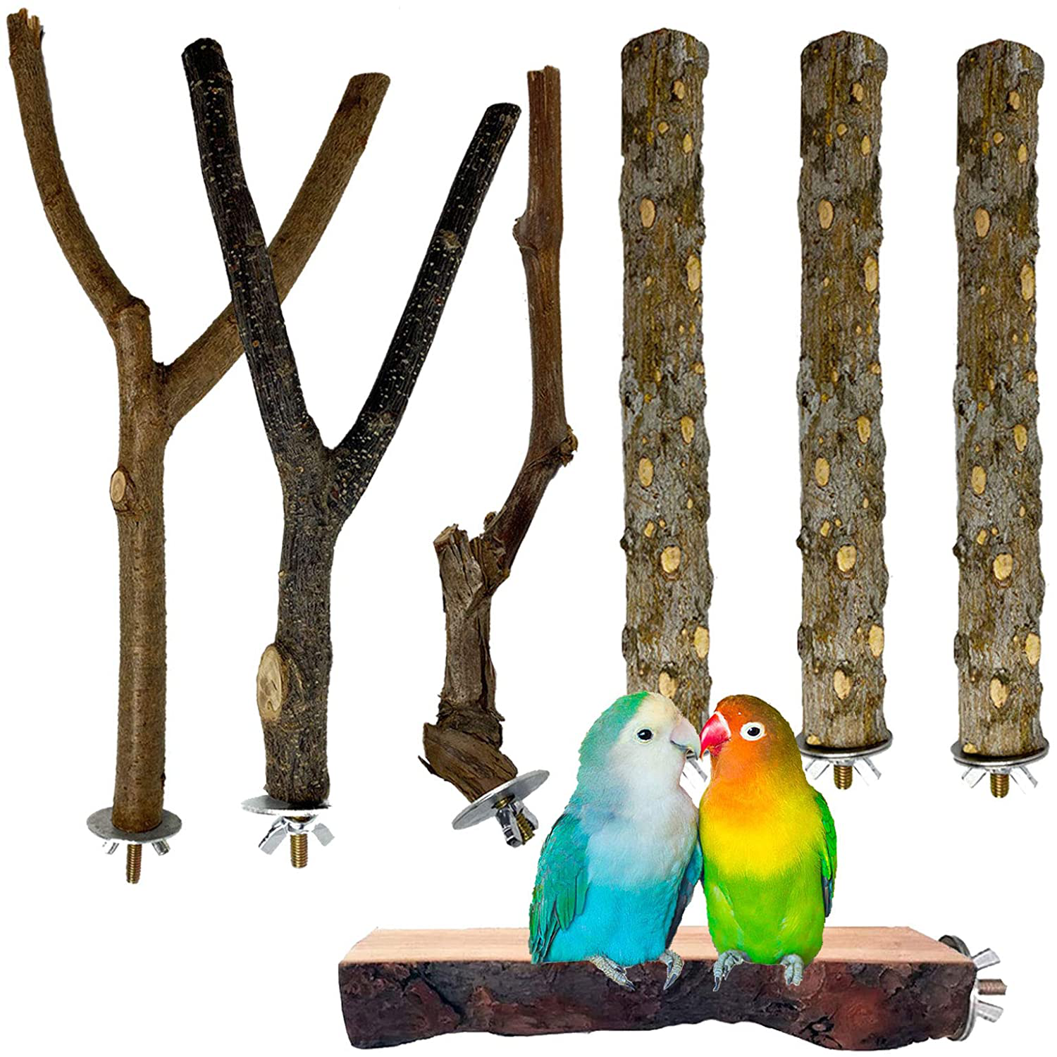 Natural wood 2024 perches for budgies