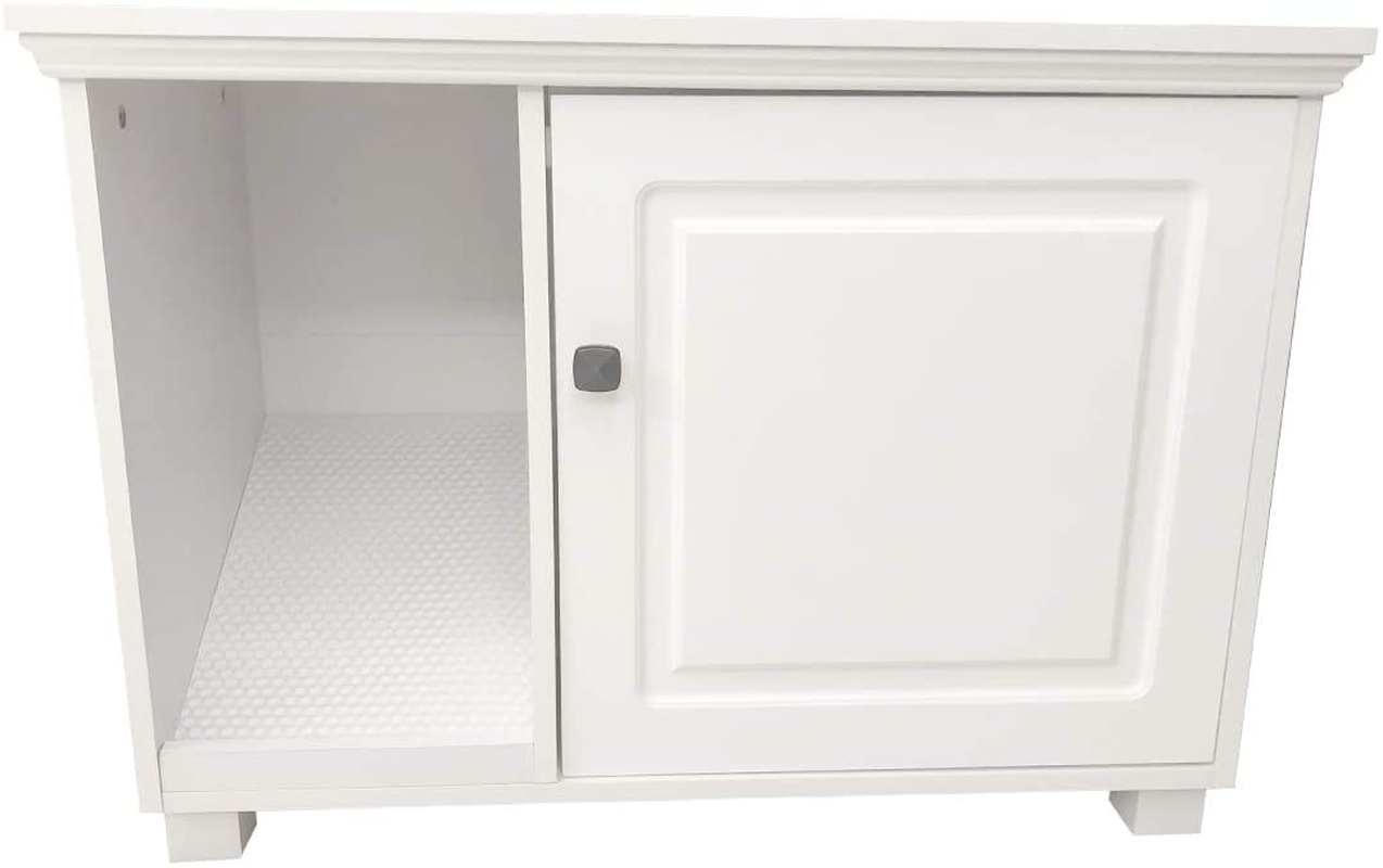 Roomfitters Cat Washroom Storage Bench Cat Litter Box Enclosure Furniture, White Animals & Pet Supplies > Pet Supplies > Cat Supplies > Cat Furniture roomfitters   