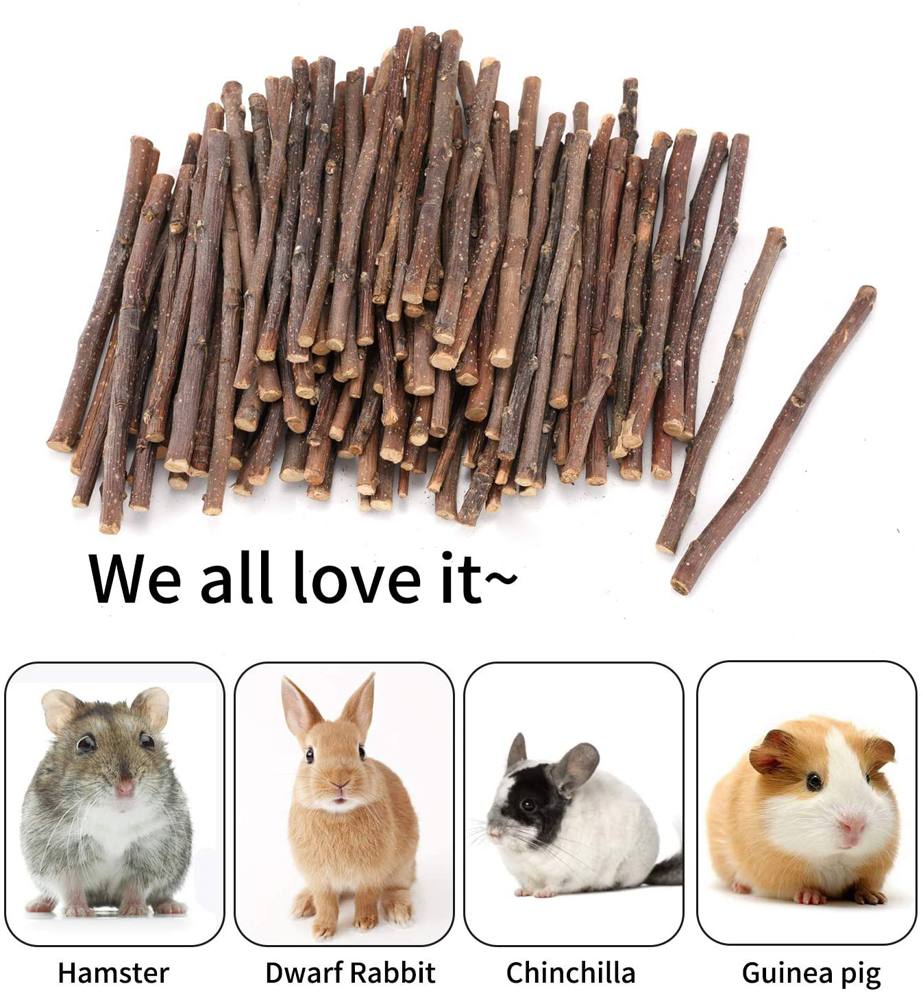 CHUHUAYUAN Natural Apple Sticks, 300G Treats Food for Small Animals, Chew Toys for Chinchilla Guinea Pigs Rabbit Squirrel Hamster Bunny Animals & Pet Supplies > Pet Supplies > Small Animal Supplies > Small Animal Food CHUHUAYUAN   