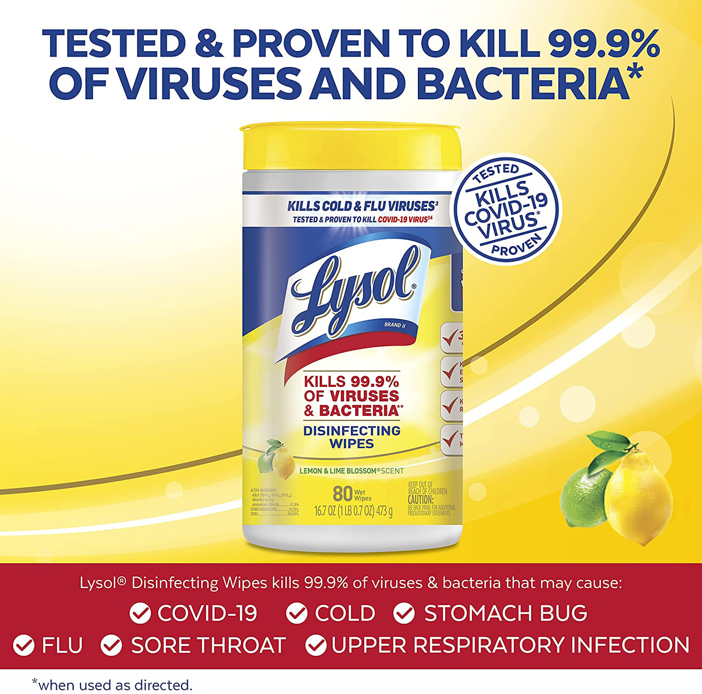 Lysol Disinfectant Wipes, Multi-Surface Antibacterial Cleaning Wipes, for Disinfecting and Cleaning, Lemon and Lime Blossom, 320 Count (Pack of 4) Animals & Pet Supplies > Pet Supplies > Dog Supplies > Dog Treadmills Lysol   
