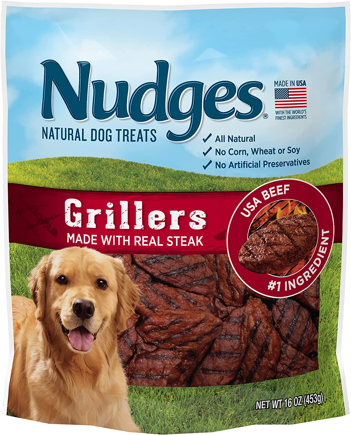 Nudges Natural Dog Treats Grillers Made with Real Steak Animals & Pet Supplies > Pet Supplies > Dog Supplies > Dog Treats Nudges   
