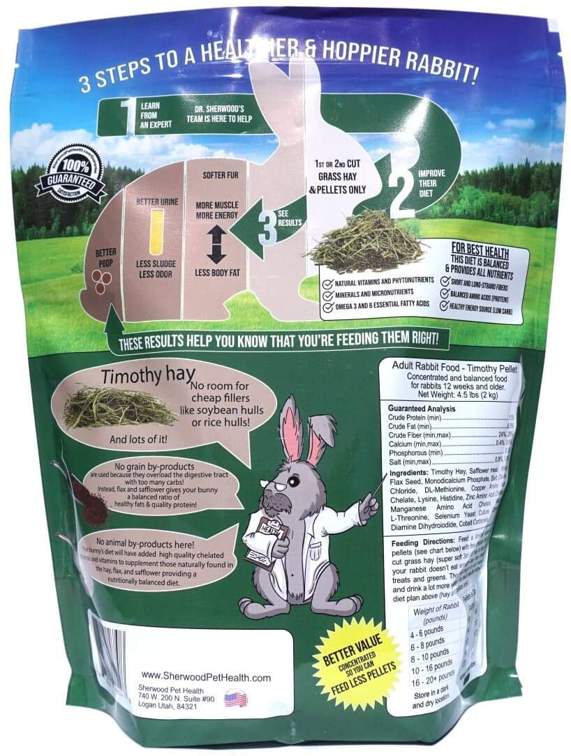 Sherwood Pet Health Adult Rabbit Food Timothy Pellet Animals & Pet Supplies > Pet Supplies > Small Animal Supplies > Small Animal Food Sherwood Pet Health   