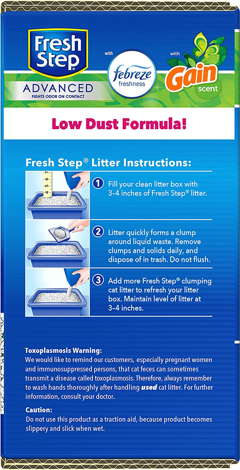 Fresh Step Advanced Cat Litter, Clumping Cat Litter, 99.9% Dust-Free, Gain Scent, 37 Lbs Total ( 2 Pack of 18.5 Lb Boxes) Animals & Pet Supplies > Pet Supplies > Cat Supplies > Cat Litter Fresh Step   