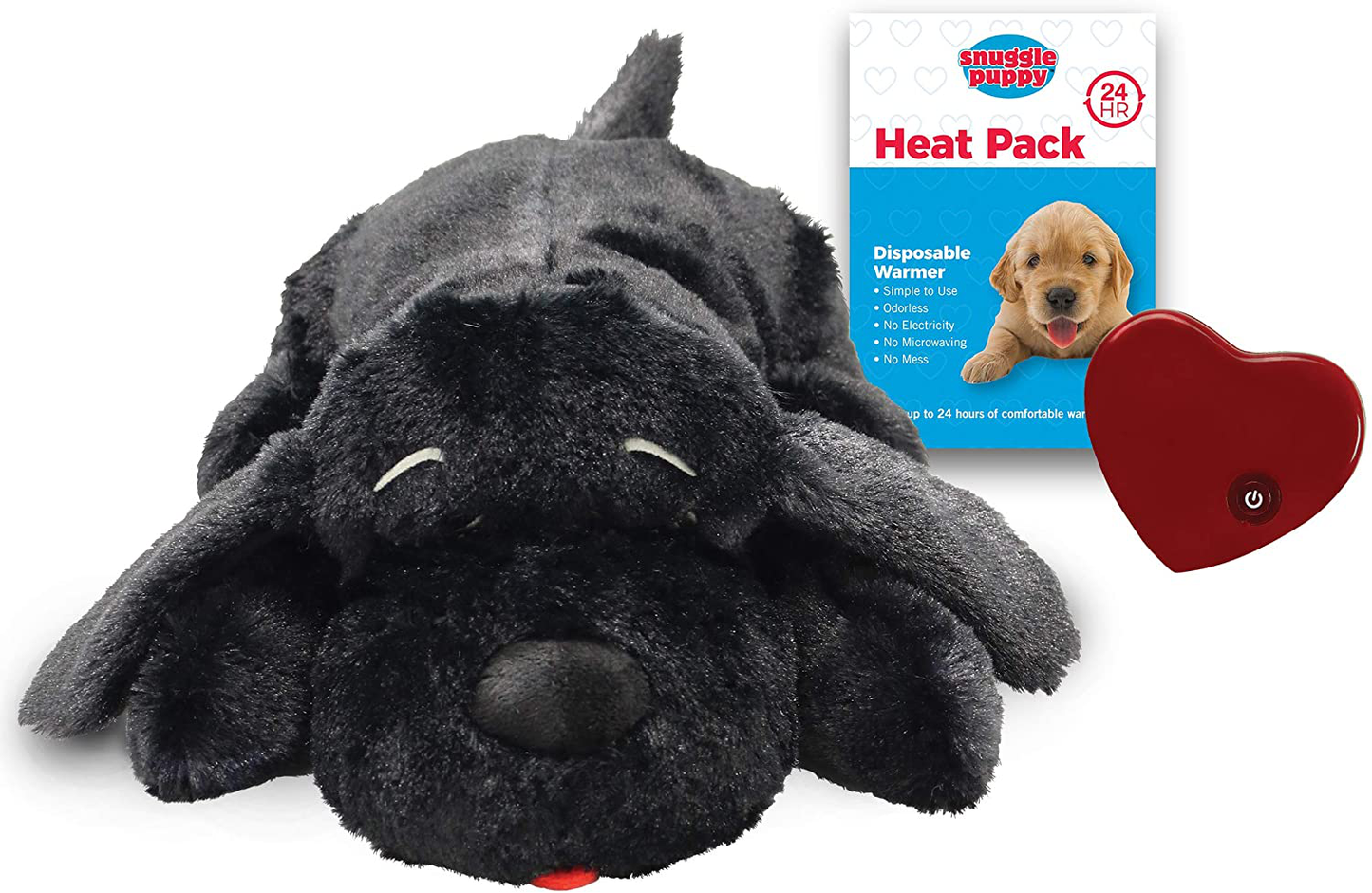 Smartpetlove Snuggle Puppy Heartbeat Stuffed Toy - Pet Anxiety Relief and Calming Aid Animals & Pet Supplies > Pet Supplies > Dog Supplies > Dog Toys SmartPetLove Black  