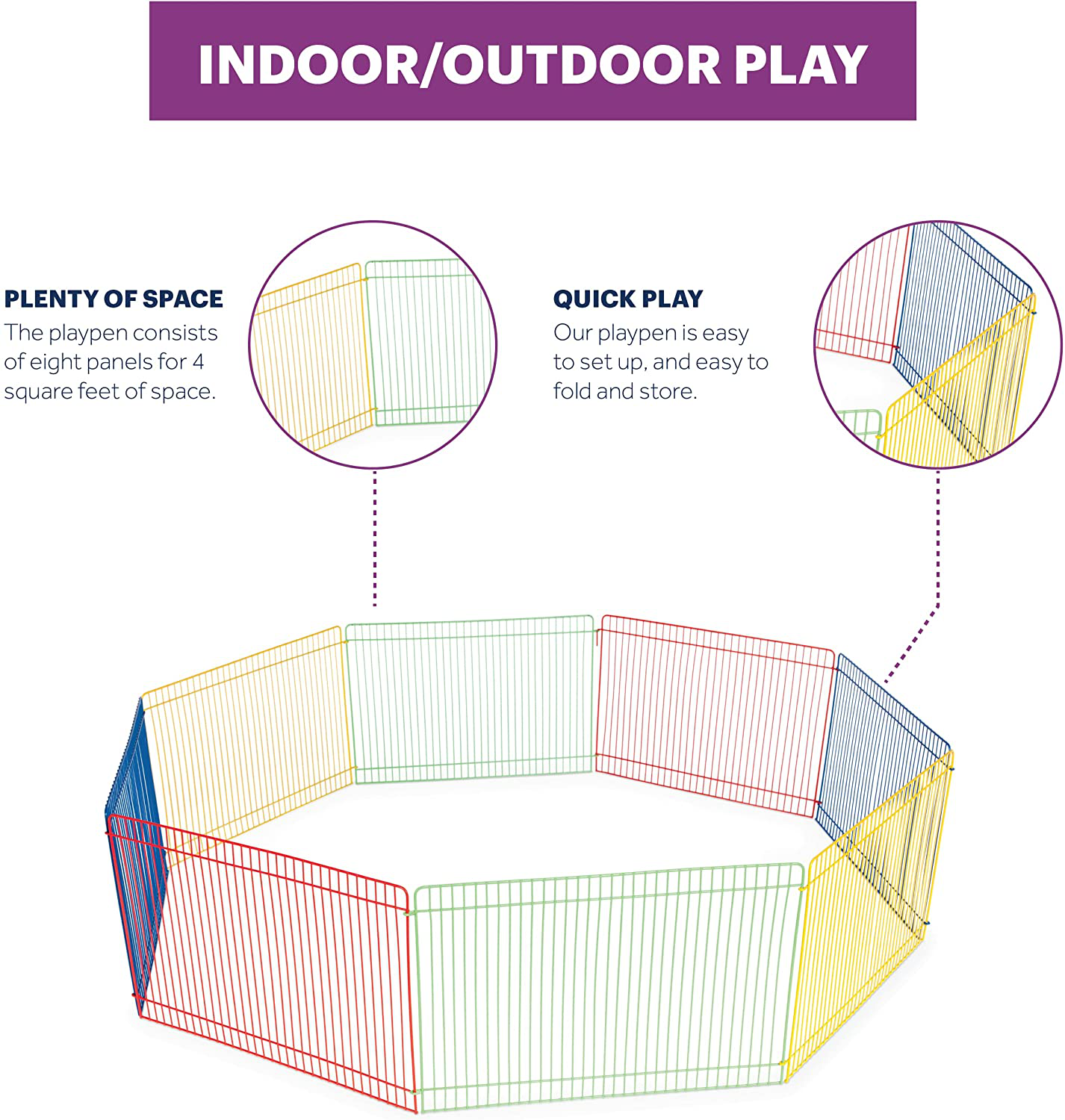 Prevue Pet Products Multi-Color Small Pet Playpen 40090,13X35.87X8.67 Inch Animals & Pet Supplies > Pet Supplies > Small Animal Supplies > Small Animal Habitat Accessories Prevue Pet Products   