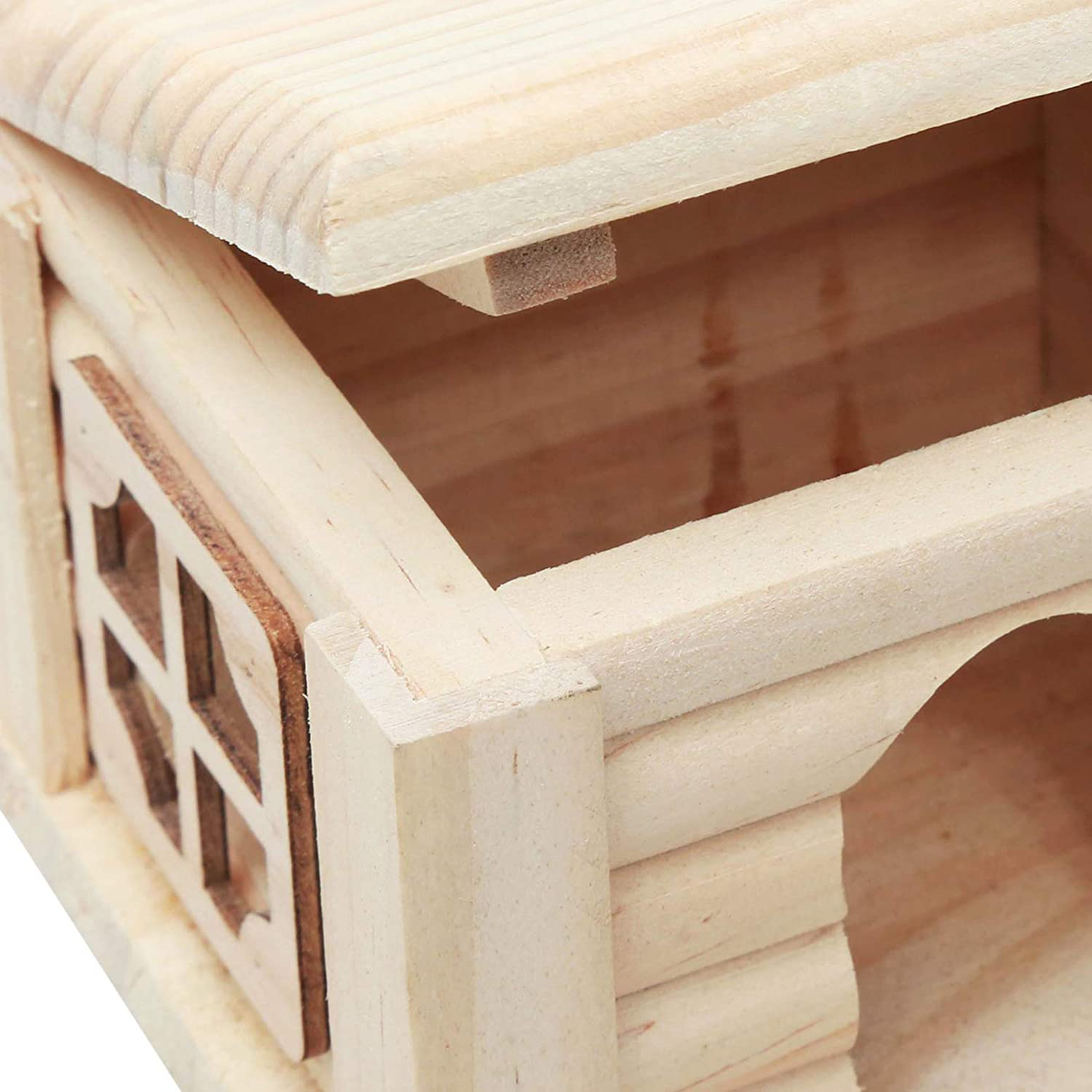 Billie Herrera Hamster Hideout Wooden Syrian Hamster House Hut Small Animal Habitat Decor Mini Hideaway Cage Animals & Pet Supplies > Pet Supplies > Small Animal Supplies > Small Animal Habitats & Cages Billie Herrera   