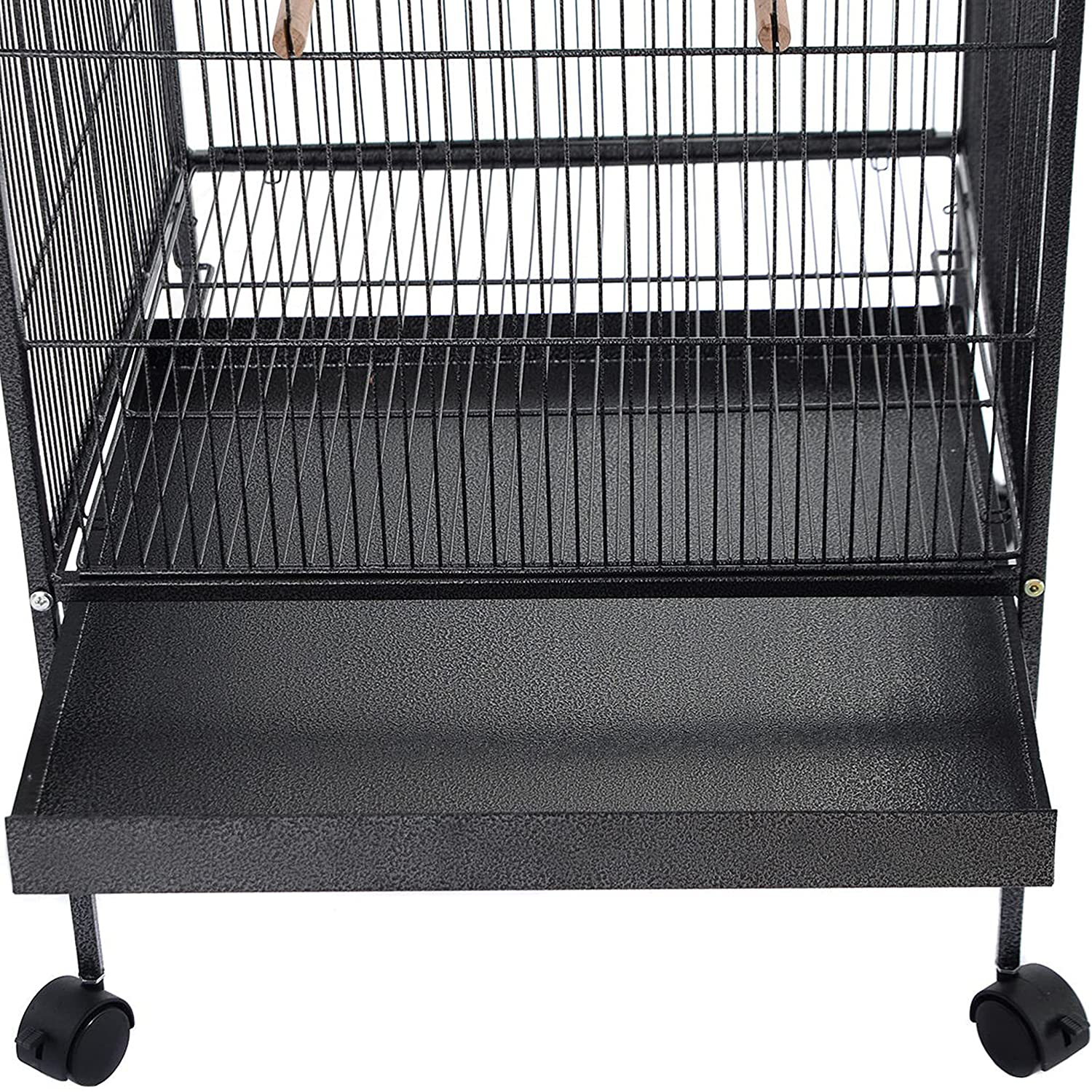 Talis 58” Large Bird Cage with Rolling Stand – Wrought Iron Birdcage for Cockatiels, Parrots, Parakeets, Conures – with 360° Swiveling Coasters, Easy to Clean, Super Strong, Sturdy and Durable Animals & Pet Supplies > Pet Supplies > Bird Supplies > Bird Cages & Stands Talis   