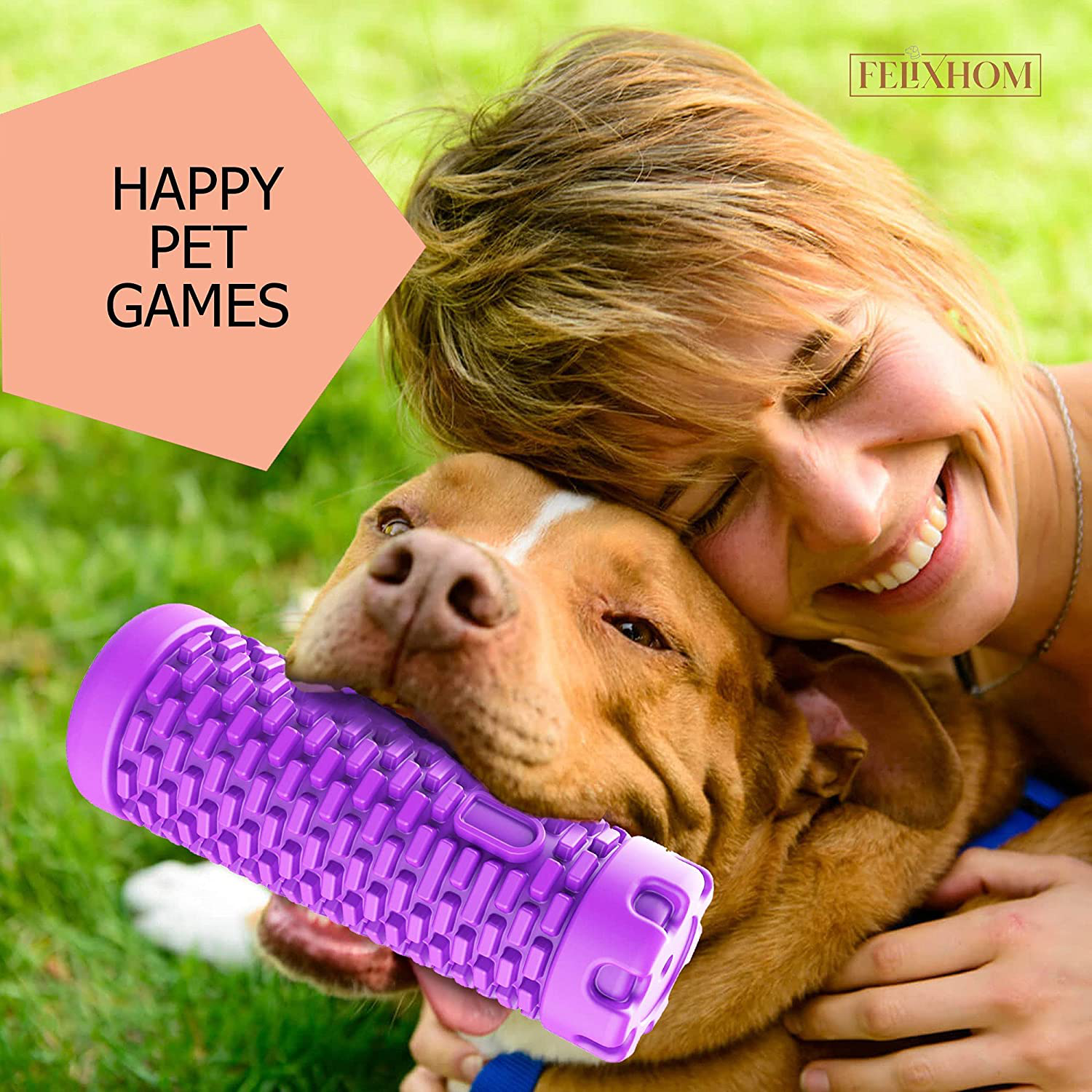 Large Dog Toys for Aggressive Chewers,Dog Toys for Large Dogs,Rubber Tough  Dog Bone Chew Toys,Toothbrush Dog Toys for Aggressive Chewers Large