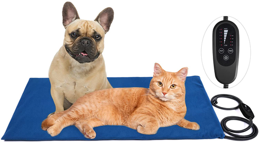 Super Large Size Pet Heating Pad Electric Heating Pad for Dogs, Waterproof Dog Cat Heating Pad, Adjustable Warming Mat with 6 Levels Temperature & 4 Timers Levels Auto Power off Chew Resistant Cord Animals & Pet Supplies > Pet Supplies > Dog Supplies > Dog Beds clawsable M-28"x16"  