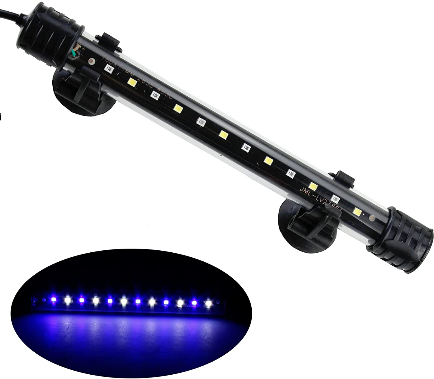 AQUANEAT Aquarium LED Submersible Light 7.5 Inch Underwater Stick Strip Bar Lamp Fish Tank (White & Blue) Animals & Pet Supplies > Pet Supplies > Fish Supplies > Aquarium Lighting AQUANEAT White & Blue  