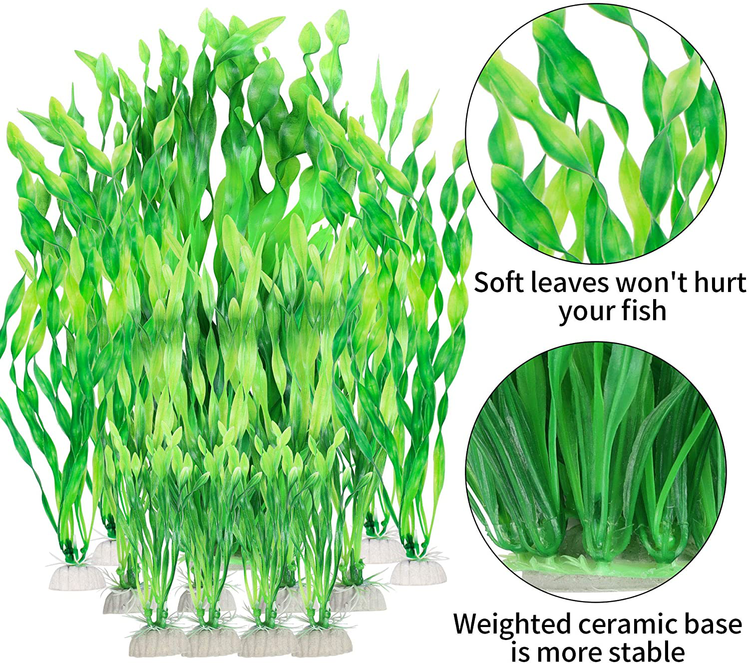 Mylifeunit Artificial Aquarium Plants, 13 Pack Plastic Seaweed Water Plants for Fish Tanks (Green) Animals & Pet Supplies > Pet Supplies > Fish Supplies > Aquarium Decor MyLifeUNIT   