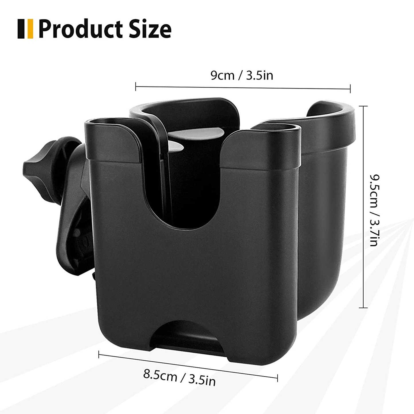 Universal Stroller Cup Holder with Mobile Phone Case, 2-In-1 Strollers Storage Rack, 360 Degrees Rotation Drink Holder for Bike, Pushchair, Wheelchair, Walker,Bicycle, Fits Most Cups Animals & Pet Supplies > Pet Supplies > Dog Supplies > Dog Treadmills BUNDLEPRO   