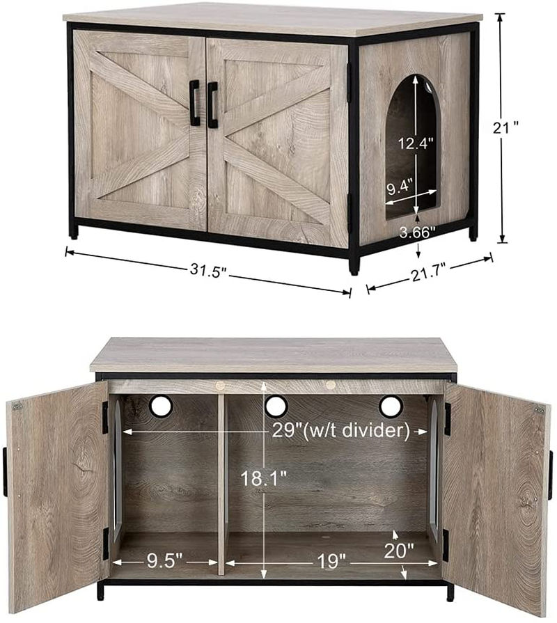 Unipaws Cat Litter Box Enclosure with Top Opening, Suitable for Large Cat, High Jumbo Litter Box, Automatic Litter Box Hidden, Cat House, Privacy Cat Washroom Bench with Metal Frame Animals & Pet Supplies > Pet Supplies > Cat Supplies > Cat Furniture unipaws   