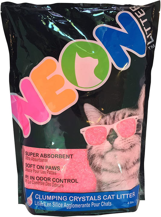 Neon Clumping Silica Gel Cat Litter, 4 Lb, Pink Animals & Pet Supplies > Pet Supplies > Cat Supplies > Cat Litter Neon   