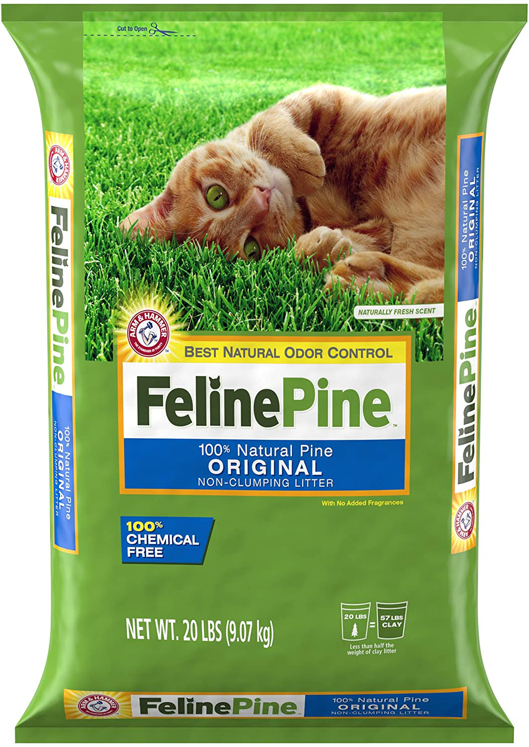 Feline Pine Original Cat Litter 20Lb (3 Pack (Each 20 Lbs.))