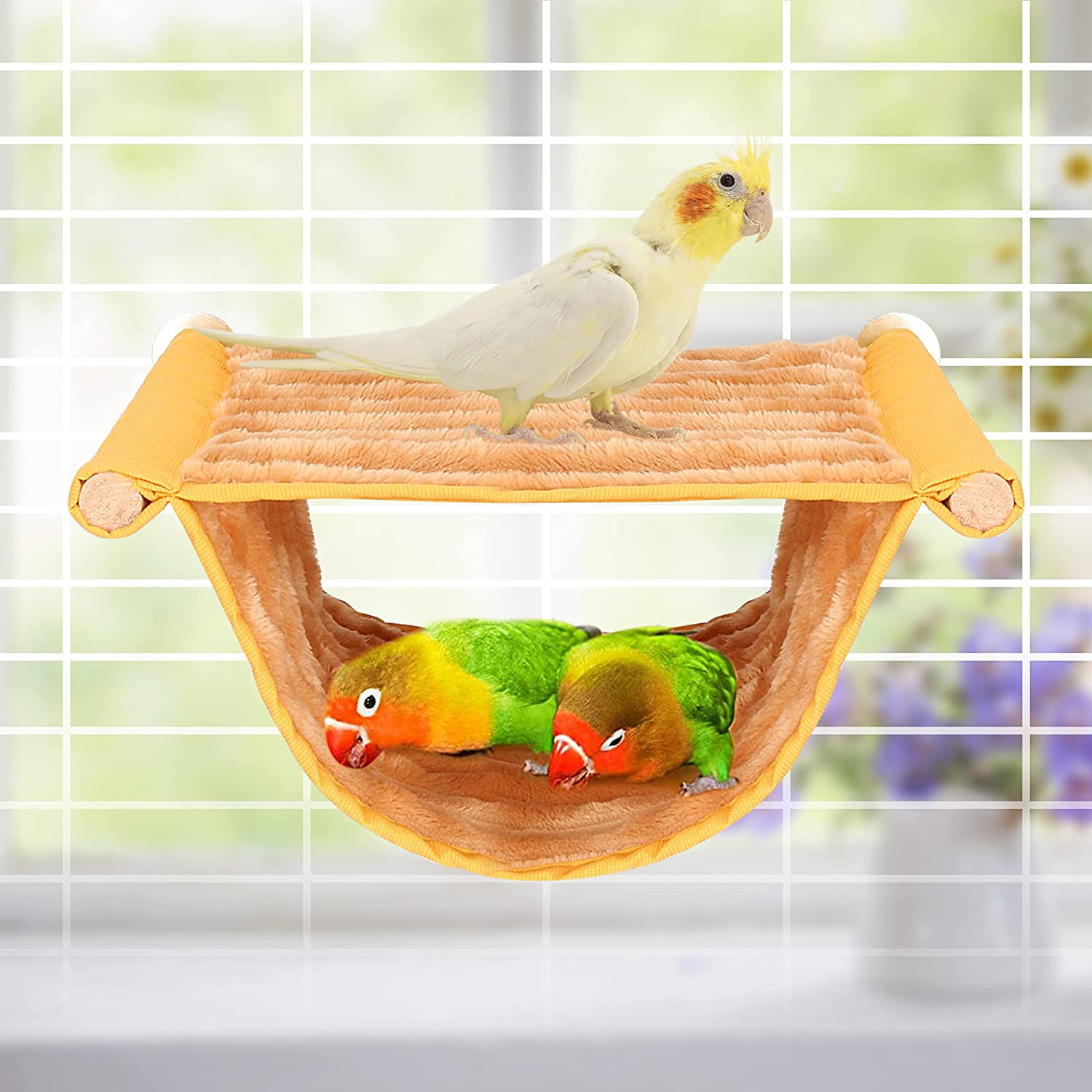 BWOGUE Winter Warm Bird Nest Bed Hanging Hammock Snuggle Hut Parrot House Tent Toy Bird Cage Perch for Parakeet Budgies Cockatiels Lovebird Cockatoo Finch Hamster Chinchilla Guinea Pig Animals & Pet Supplies > Pet Supplies > Bird Supplies > Bird Ladders & Perches BWOGUE   