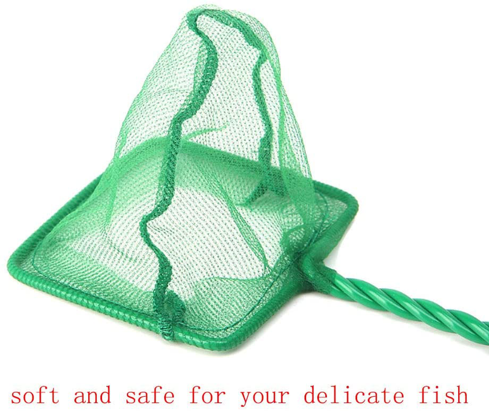 SOBAKEN PIVBY Aquarium Net Small Fish Catch Nets Nylon Fine Mesh Nets with Plastic Handle - Green Pack of 4 Animals & Pet Supplies > Pet Supplies > Fish Supplies > Aquarium Fish Nets PINVNBY   