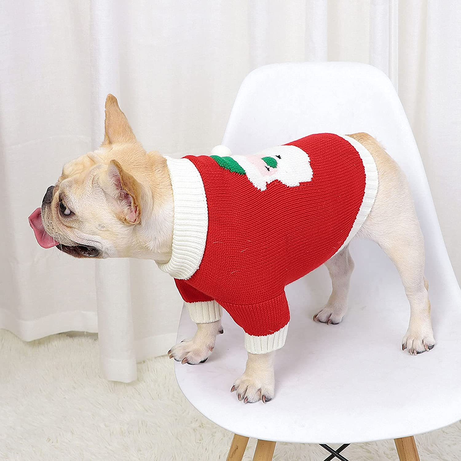 Christmas Dog Sweater Cartoon Reindeer Pet Sweaterssanta Claus Knitten Sweater Xmas Winter Knitwear Warm Clothes Animals & Pet Supplies > Pet Supplies > Dog Supplies > Dog Apparel Banooo   