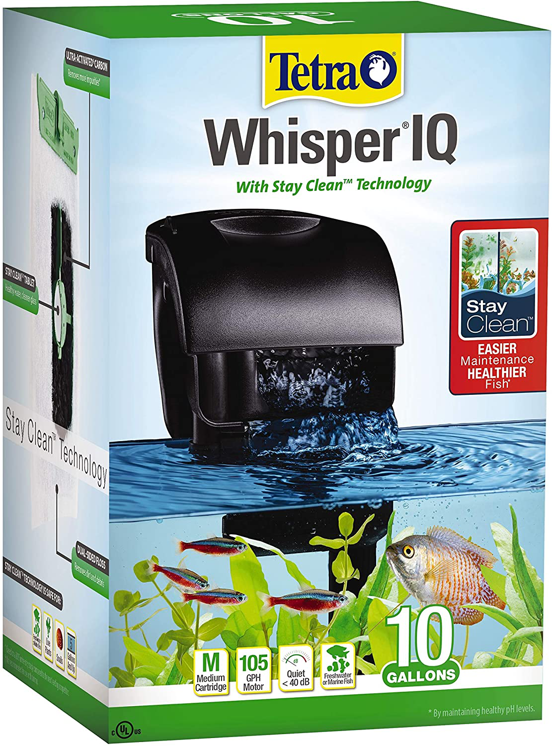 Tetra Whisper IQ Power Filter for Aquariums, with Quiet Technology Animals & Pet Supplies > Pet Supplies > Fish Supplies > Aquarium Filters Tetra 10-Gallon  