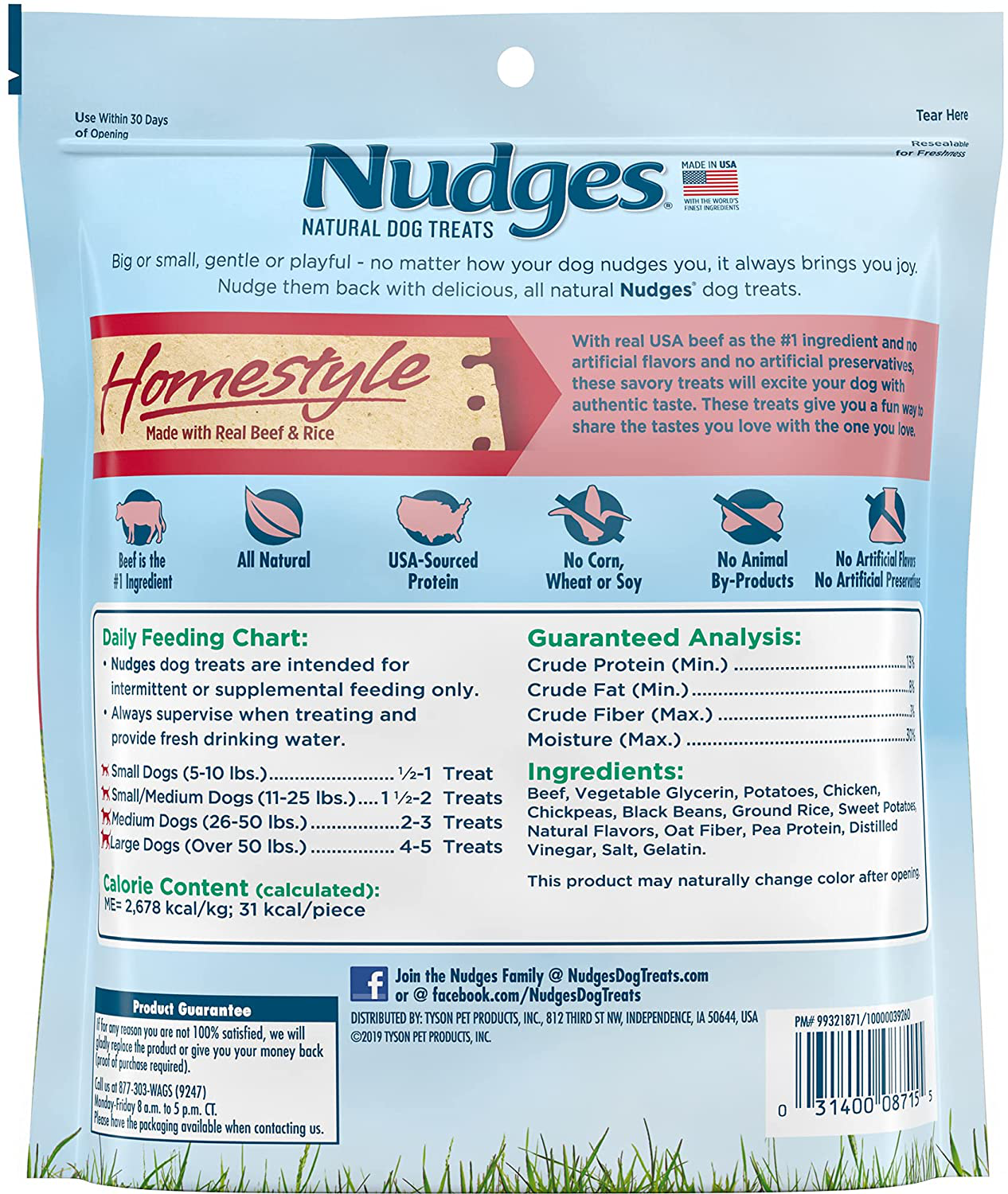 Nudges Natural Dog Treats Homestyle Made with Real Beef and Rice, 16 Oz Animals & Pet Supplies > Pet Supplies > Small Animal Supplies > Small Animal Treats Nudges   