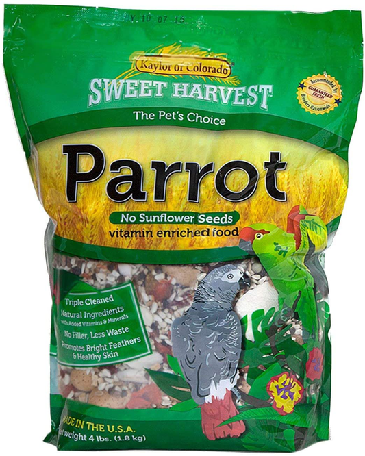 Sweet Harvest Parrot Bird Food (No Sunflower Seeds), 4 Lbs Bag - Seed Mix for a Variety of Parrots Animals & Pet Supplies > Pet Supplies > Bird Supplies > Bird Food Sweet Harvest   