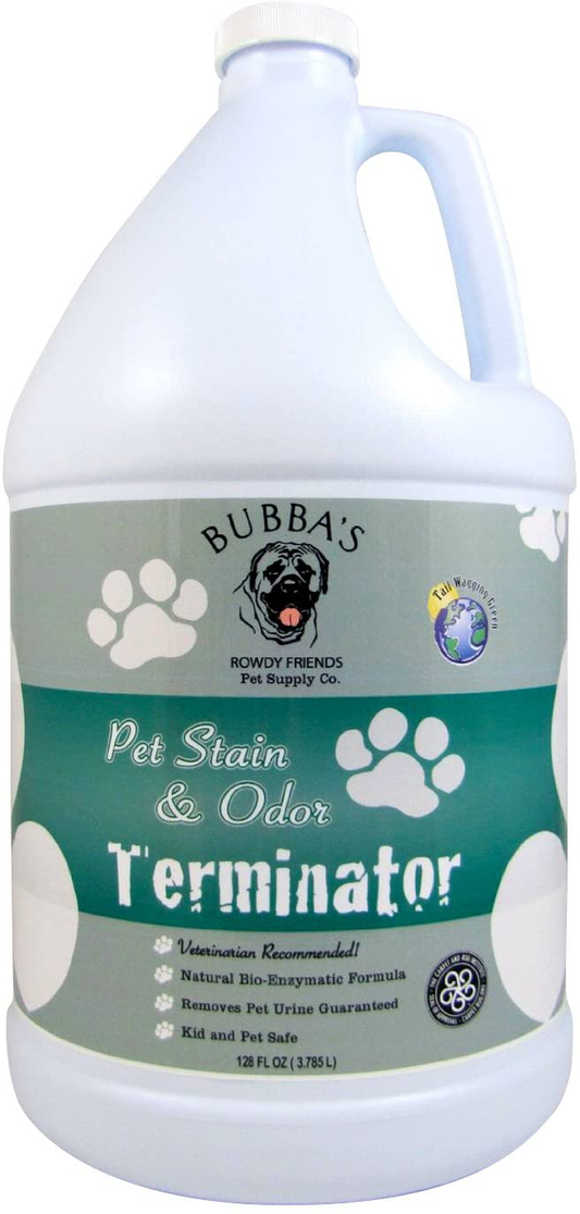 BUBBAS Super Strength Enzyme Cleaner - Pet Odor Eliminator - Carpet Stain Remover - Remove Dog & Cat Urine Odor from Mattress, Sofa, Rug, Laundry, Hardwood Floors and More. Puppy Training Supplies Animals & Pet Supplies > Pet Supplies > Small Animal Supplies > Small Animal Treats BUBBA'S ROWDY FRIENDS Gallon  