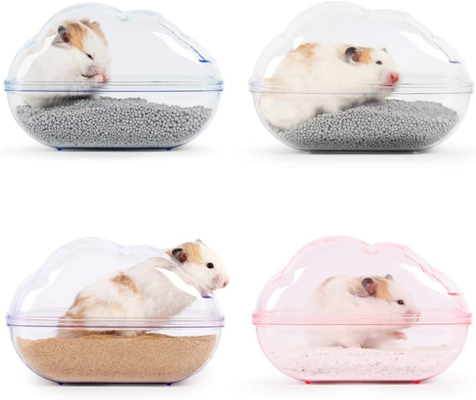 BUCATSTATE Large Hamster Sand Bath Container Transparent Clouds Hamster Bathroom with Scoop Set for Small Pet Animals Cage Accessories Animals & Pet Supplies > Pet Supplies > Small Animal Supplies > Small Animal Habitat Accessories BUCATSTATE   