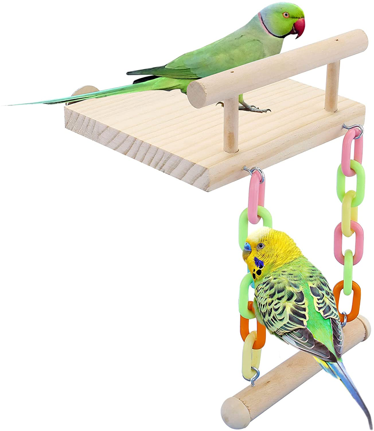 Filhome Bird Perch Stand Toy, Parrot Bird Cage Platform & Swing Gym Accessories for Parakeets Cockatiels, Conures, Macaws, Finches Animals & Pet Supplies > Pet Supplies > Bird Supplies > Bird Gyms & Playstands Filhome   