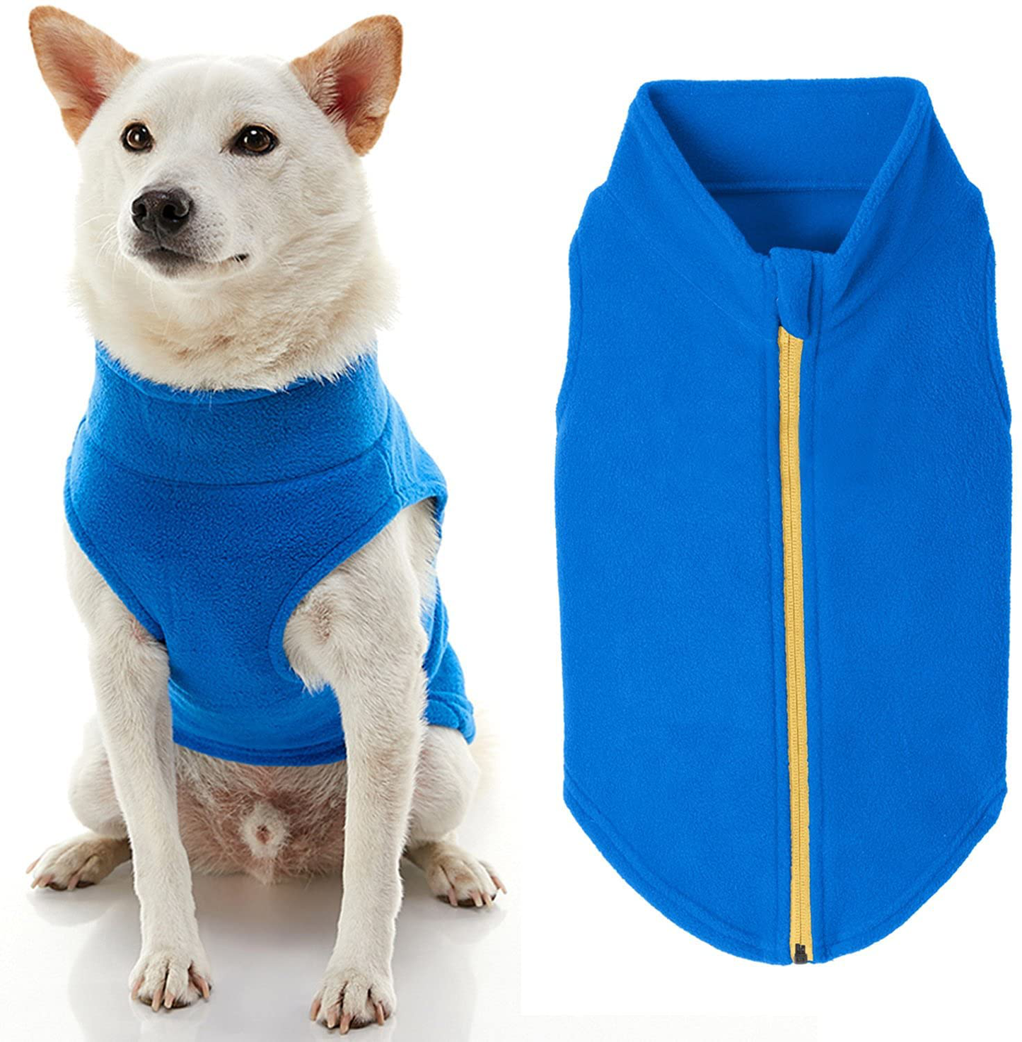 Gooby Zip up Fleece Dog Sweater - Warm Pullover Fleece Step-In Dog Jacket Winter Small Dog Sweater - Perfect on the Go Dog Sweaters for Small Dogs to Medium Dogs for Indoor and Outdoor Use Animals & Pet Supplies > Pet Supplies > Dog Supplies > Dog Apparel Gooby Blue 3X-Large chest (~28.5") 