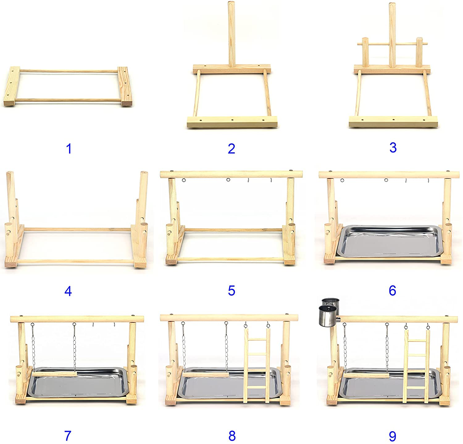 Vootee Bird Rack Playstand,Bird Playground Parakeet Cockatiel Parrot Gym Playground Natural Wood Playstand for Birds,Bird Perchesactivity Stand 11.17 X 14.25 X 9.08 Inches Animals & Pet Supplies > Pet Supplies > Bird Supplies > Bird Gyms & Playstands VooTee   