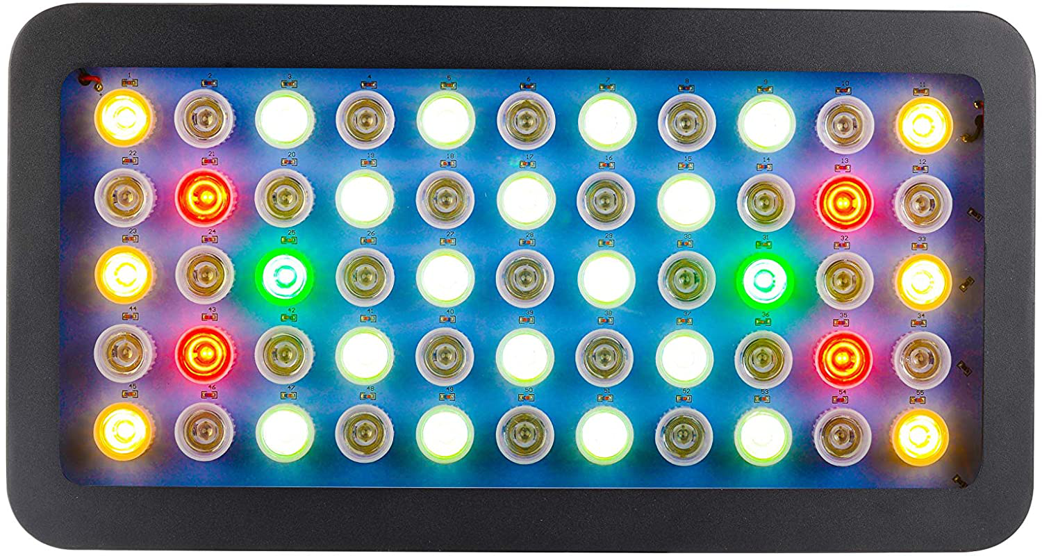 GYIELDS Aquarium Light Full Spectrum Dimmable, 165W 5 Colors LED Coral Reef Light for 30 Gallon Saltwater Freshwater Fish Tank LPS SPS