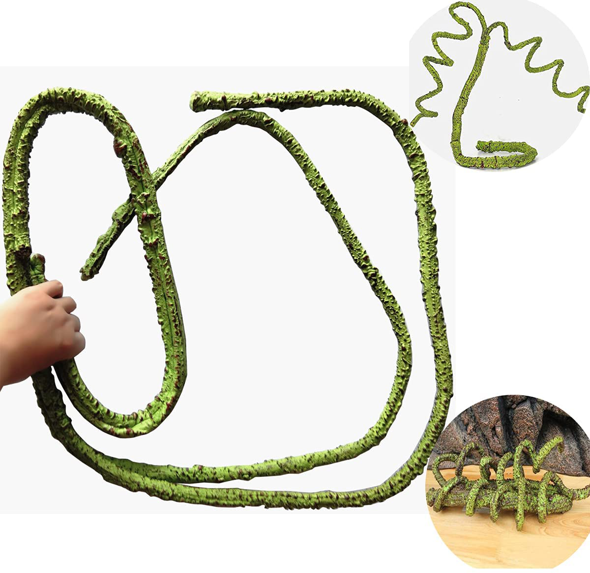 KERUIDENG Flexible Bend-A-Branch Reptile Vines Decor,Long Jungle Climber Vines Habitat Decor for Chameleon Climbing Lizards Snakes and More Small Animals Animals & Pet Supplies > Pet Supplies > Reptile & Amphibian Supplies > Reptile & Amphibian Habitat Accessories KERUIDENG   