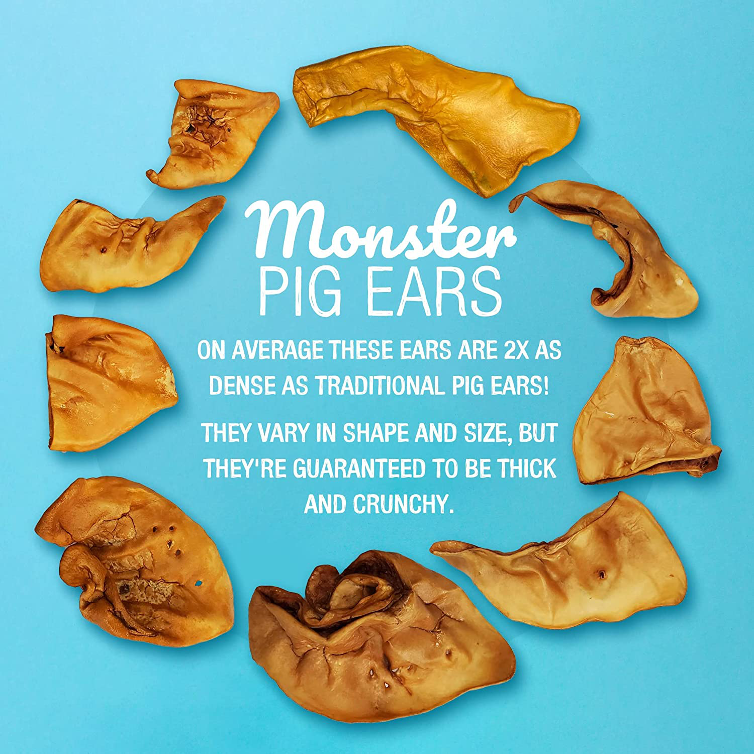 Monster Pig Ears for Dogs, Made in USA Dog Chews, Natural Rawhide Free Pork Treats, American Made Puffed Sow, Digestible Dog Treats, Cow Ear Alternative for All Breeds Animals & Pet Supplies > Pet Supplies > Small Animal Supplies > Small Animal Treats Pawstruck   