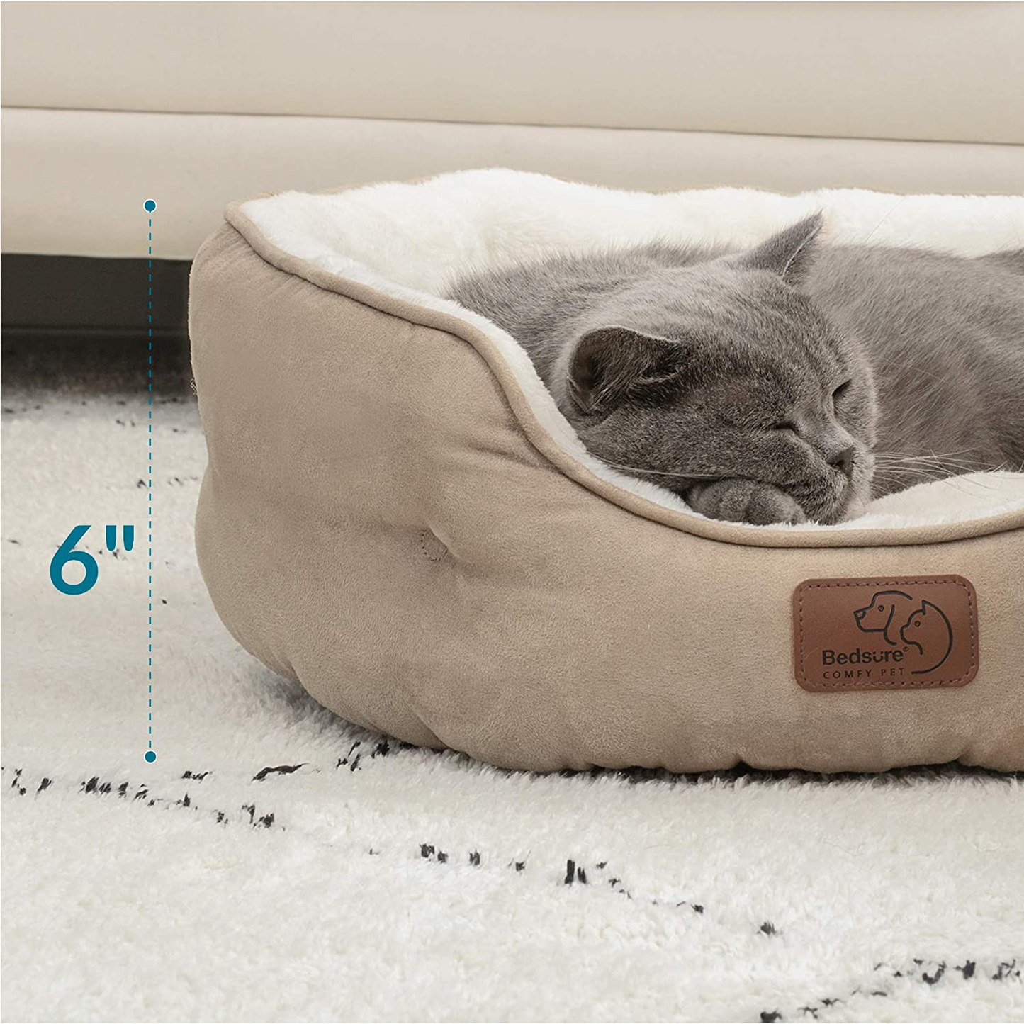 Bedsure Small Dog Bed for Small Dogs Washable - round Cat Beds for Indoor Cats, round Pet Bed for Puppy and Kitten with Slip-Resistant Bottom, 20 Inches Animals & Pet Supplies > Pet Supplies > Cat Supplies > Cat Beds Bedsure   