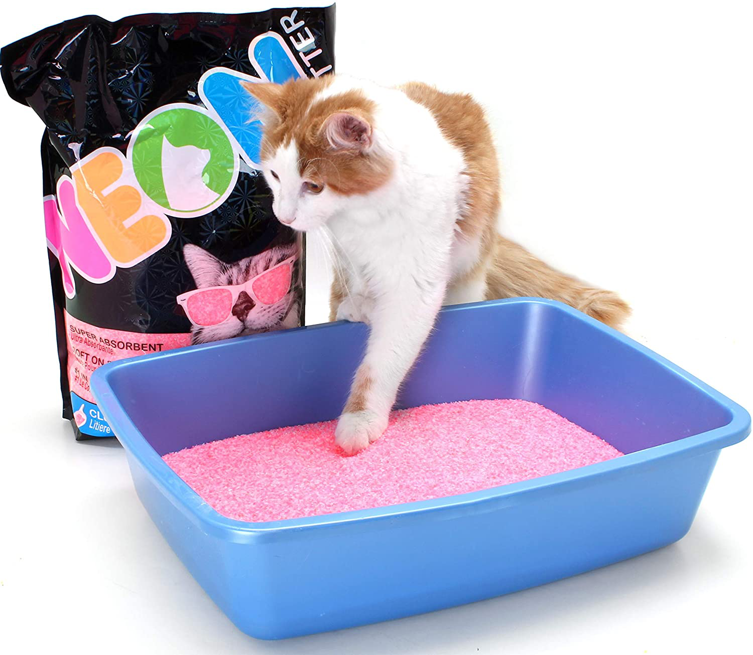 Neon Clumping Silica Gel Cat Litter, 4 Lb, Pink Animals & Pet Supplies > Pet Supplies > Cat Supplies > Cat Litter Neon   