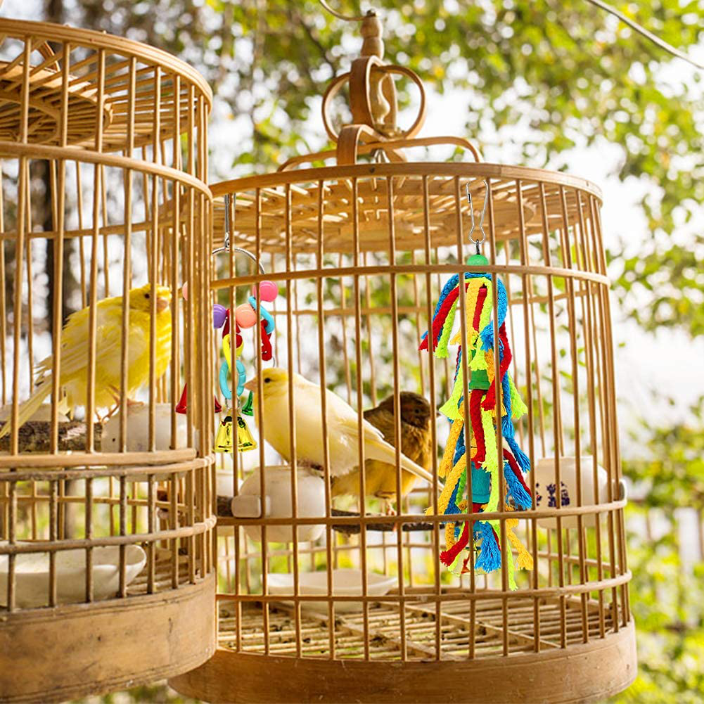 Small Bird Swing Toys, 6 PCS Parrots Chewing Natural Wood and Rope Bungee Bird Toy for Anchovies, Parakeets, Cockatiel, Conure, Mynah, Macow and Other Small Birds Animals & Pet Supplies > Pet Supplies > Bird Supplies > Bird Cage Accessories PETUOL   