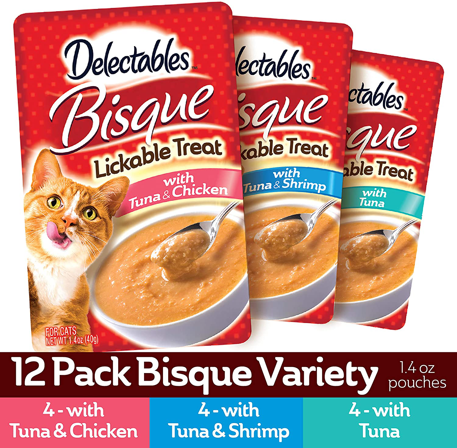 Hartz Delectables Bisque Lickable Wet Cat Treats for Adult & Senior Cats, Multiple Flavors Animals & Pet Supplies > Pet Supplies > Cat Supplies > Cat Treats Hartz   