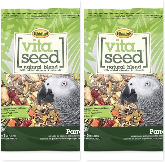 Higgins 2 Pack Vita Seed Natural Parrot Food 3 LB. Ea Parrot Food. 2 Bags 6 Pounds Total Animals & Pet Supplies > Pet Supplies > Bird Supplies > Bird Food Higgins   