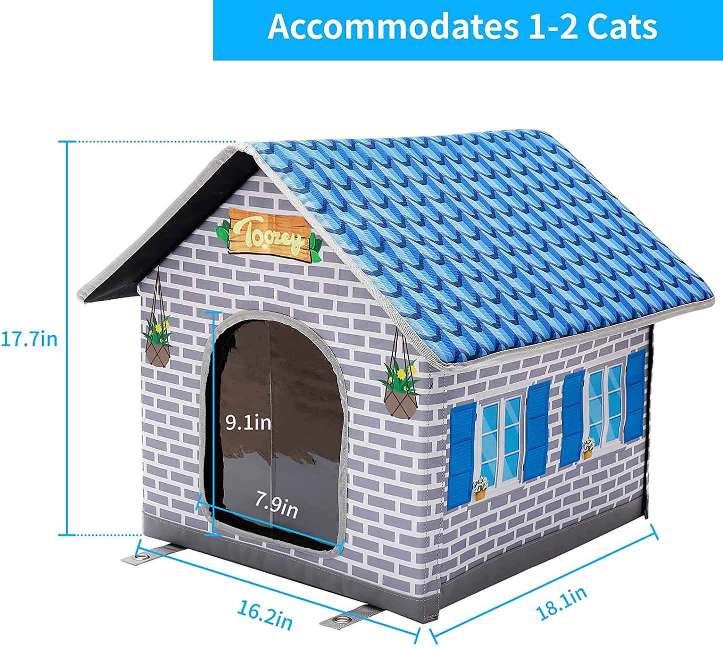 Toozey Heated Cat House for Winter, Indoor/Outdoor Cat House Weatherproof with Heated Cat Bed, Providing Safe Feral Cat House for Cats or Small Dog, Easy to Assemble Cat Shelter Animals & Pet Supplies > Pet Supplies > Dog Supplies > Dog Houses Toozey   