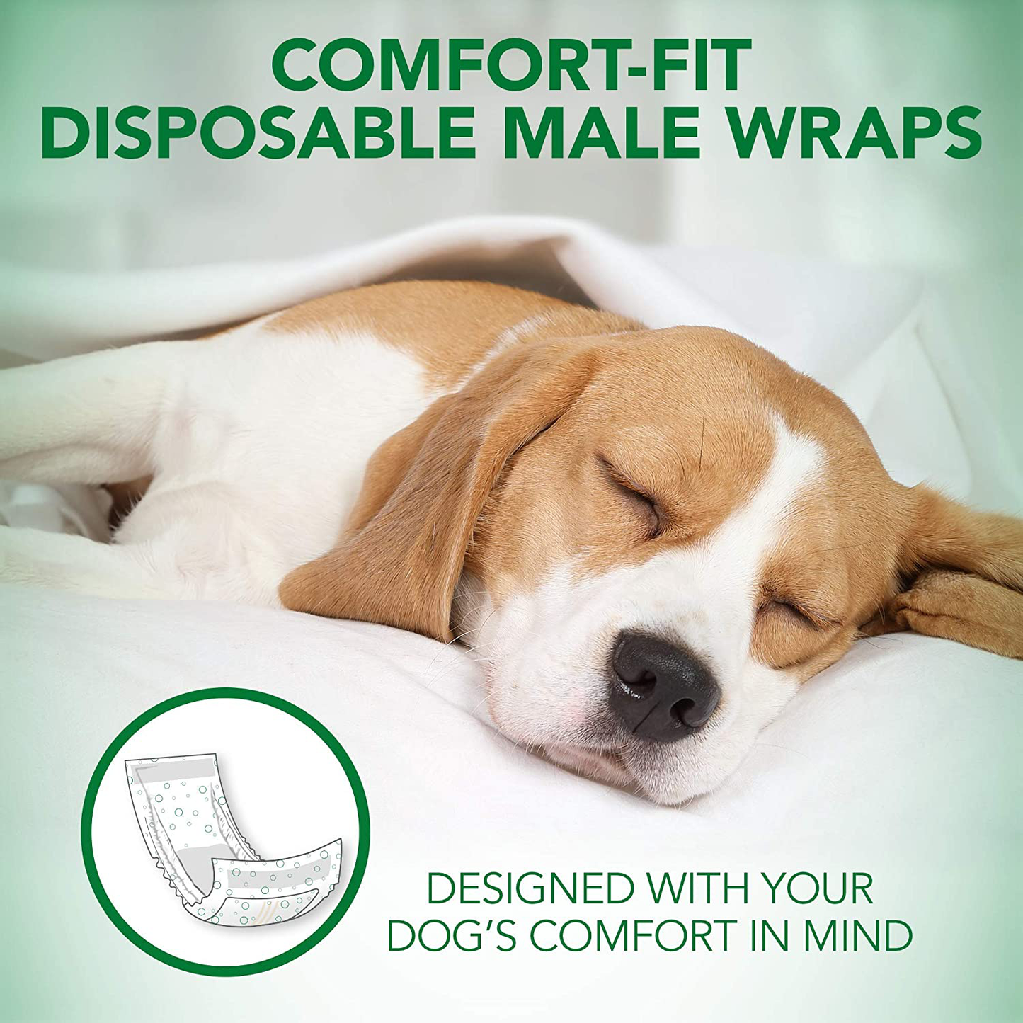 Vet’S Best Comfort Fit Disposable Male Dog Diapers | Absorbent Male Wraps with Leak Proof Fit | Large, 30Count