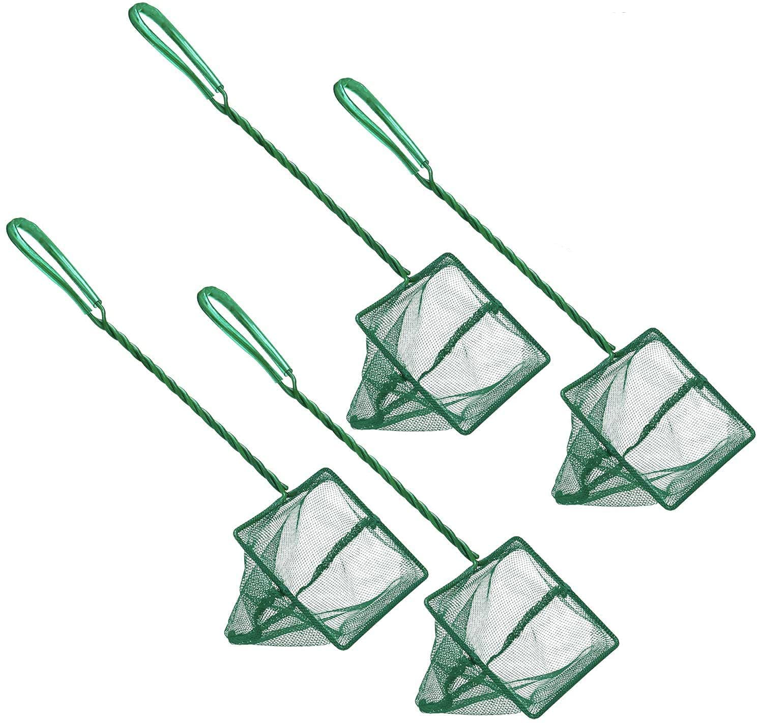 Aquarium Net Fine Mesh Net,4 Pack 4 Inch Small Fish Catch Nets Nylon Fishing Catching Nets with Plastic Handle - Green Animals & Pet Supplies > Pet Supplies > Fish Supplies > Aquarium Fish Nets Rocutus   