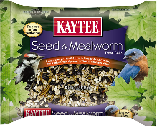 Kaytee 100528690 Seed & Mealworm Cake, 1.4 Pound (Pack of 1), None Animals & Pet Supplies > Pet Supplies > Bird Supplies > Bird Treats Kaytee Seed & Mealworm  