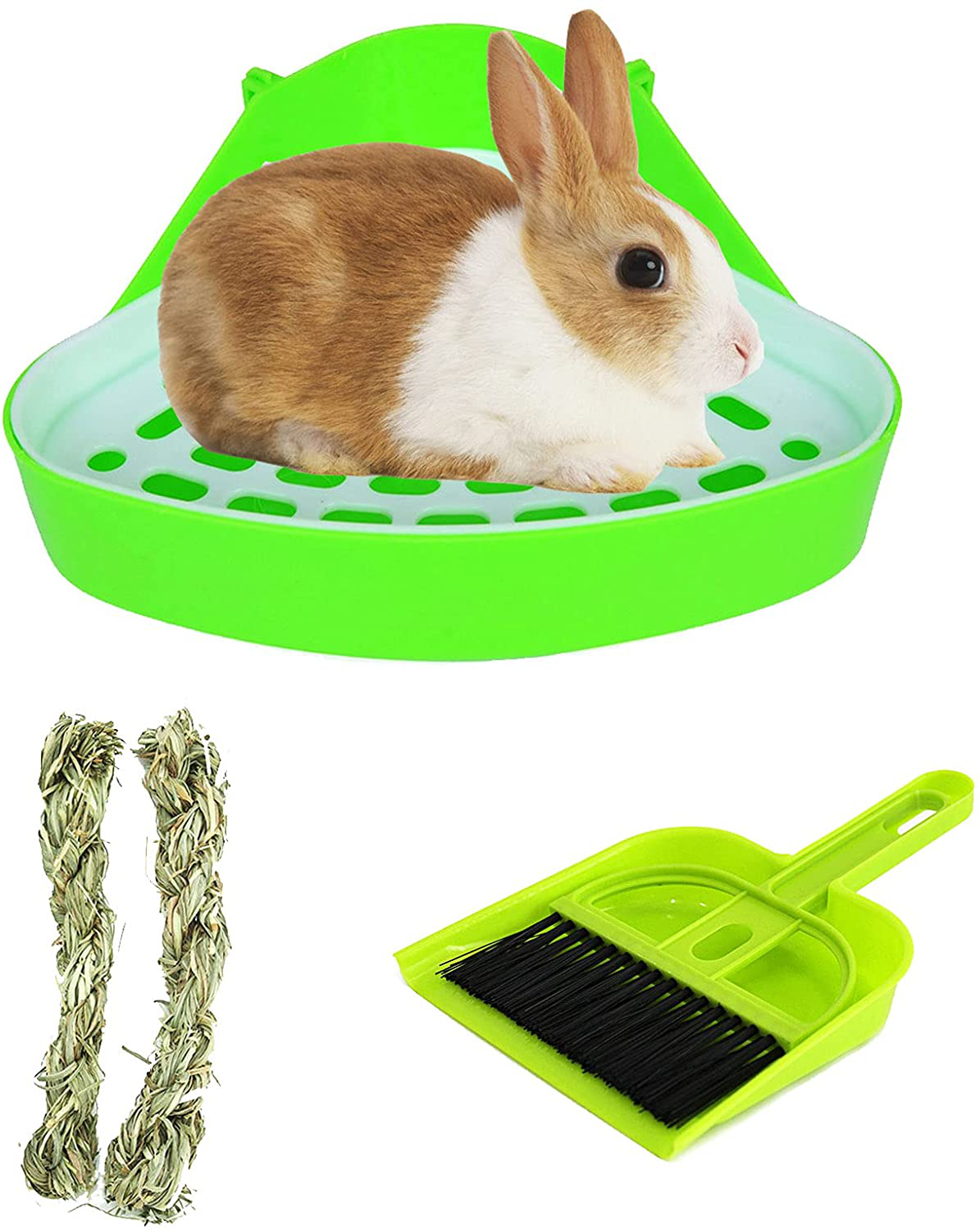 Kathson Triangle Potty Trainer Corner Bunny Toilet Guinea Pig Litter Bedding Plastic Box Pet Pan for Rabbit Chinchilla Hamster Ferret Small Animal(Pink) Animals & Pet Supplies > Pet Supplies > Small Animal Supplies > Small Animal Bedding kathson Green  