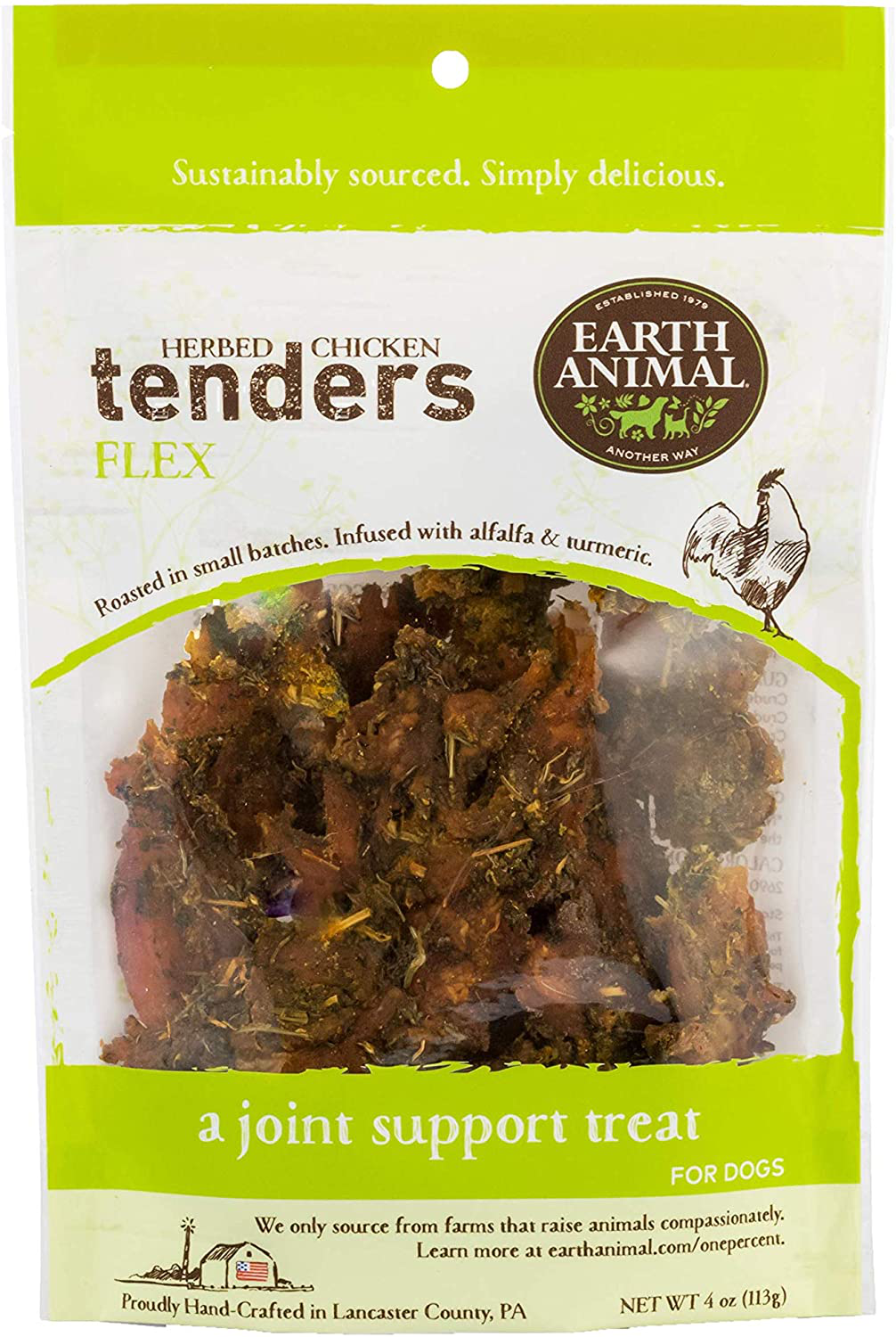 Earth Animal Chicken Tenders Herbed Roasted Natural Dog Treats, Flex 4 Oz - Chicken Jerky for Dogs Made in USA Animals & Pet Supplies > Pet Supplies > Small Animal Supplies > Small Animal Treats EARTH ANIMAL   