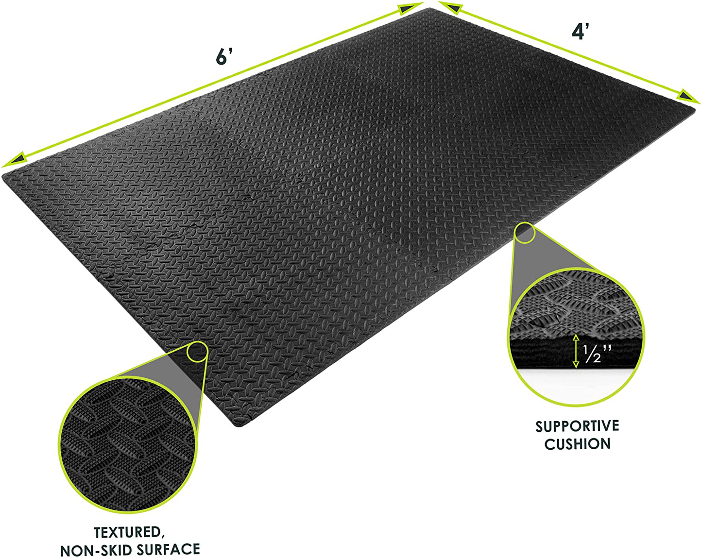Prosourcefit Puzzle Exercise Mat ½”, EVA Foam Interlocking Tiles Protective Flooring for Gym Equipment and Cushion for Workouts Animals & Pet Supplies > Pet Supplies > Dog Supplies > Dog Treadmills ProsourceFit   