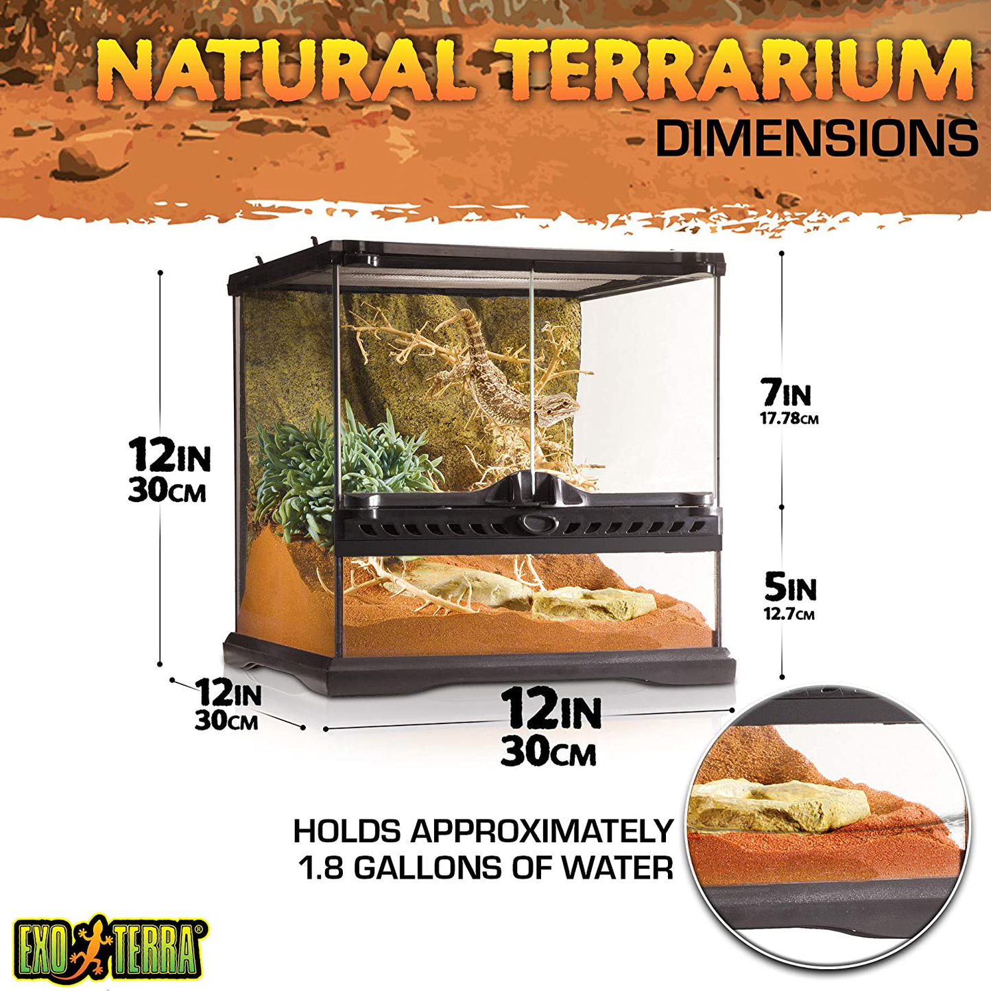 Exo Terra Glass Natural Terrarium Animals & Pet Supplies > Pet Supplies > Reptile & Amphibian Supplies > Reptile & Amphibian Substrates Exo Terra   