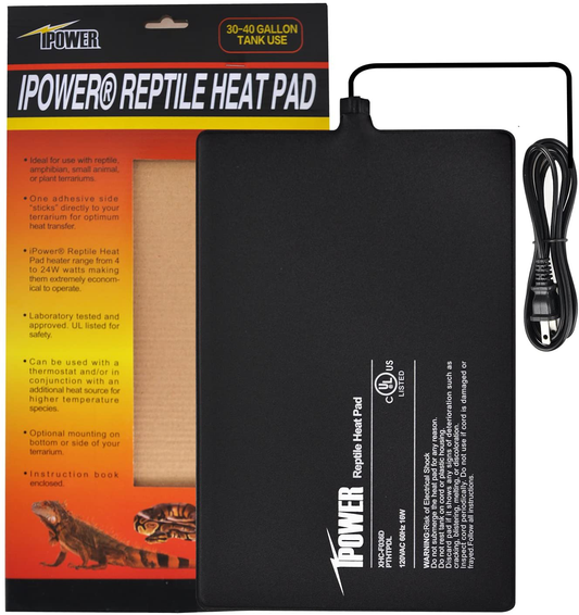 Ipower Reptile Heat Pad 4W/8W/16W/24W under Tank Terrarium Warmer Heating Mat and Digital Thermostat Controller for Turtles Lizards Frogs and Other Small Animals, Multi Sizes Animals & Pet Supplies > Pet Supplies > Reptile & Amphibian Supplies > Reptile & Amphibian Substrates iPower   